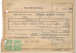 Samsun PTT 1957 Yılı Tahsilat Makbuzu EFM508 - 1