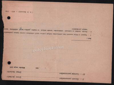 Samsun PTT 1957 Yılı Tahsilat Makbuzu EFM508 - 2