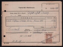 Samsun PTT 1957 Yılı Tahsilat Makbuzu EFM511 - 1