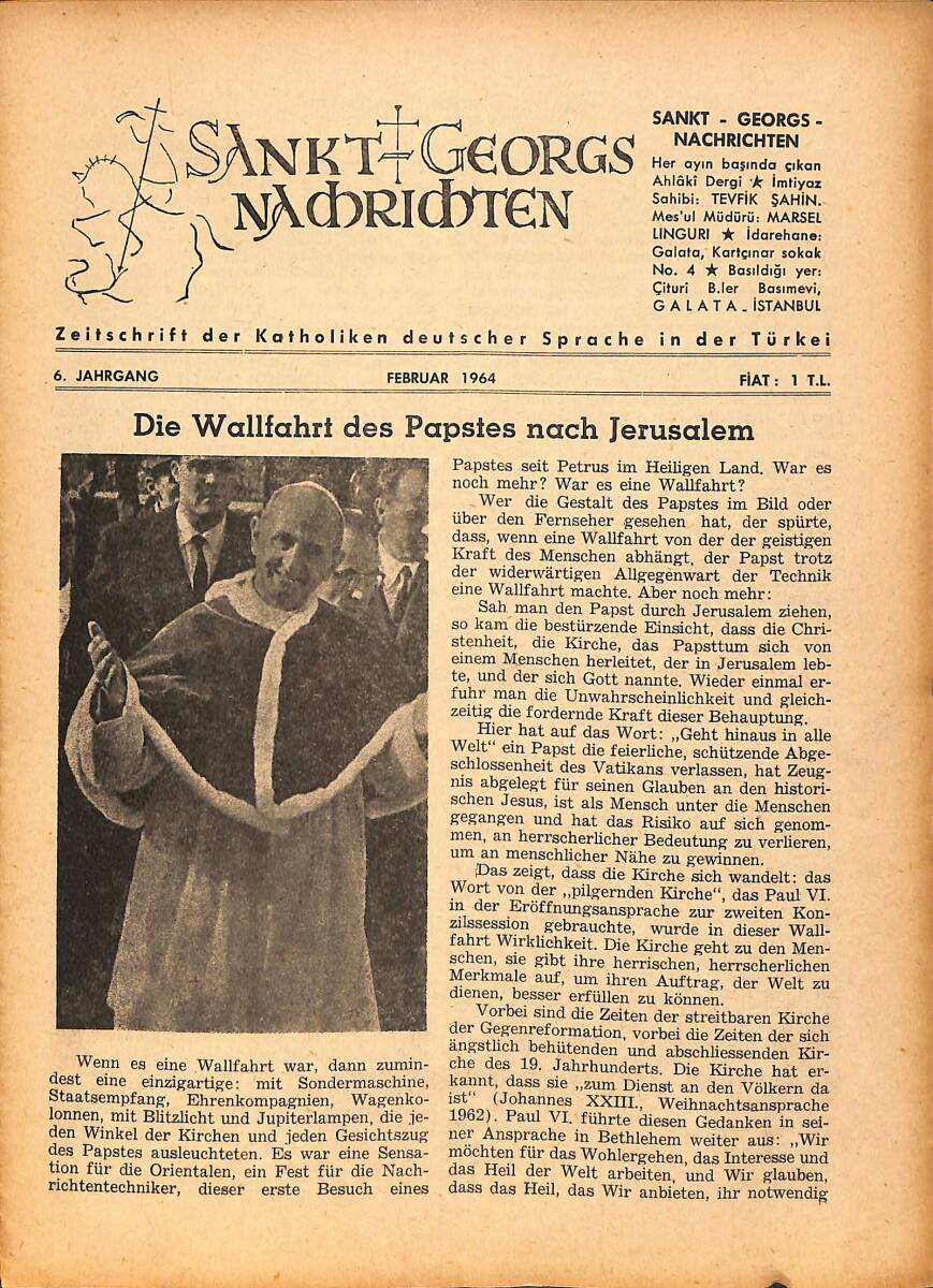Sankt Georgs Nachrichten – Februar 1964 – Die Wallfahrt des Papstes nach Jerusalem NDR100735 - 1