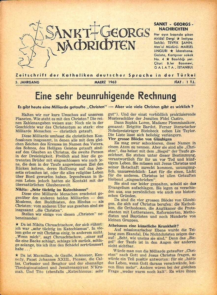 Sankt Georgs Nachrichten – Maerz 1963 – Eine sehr beunruhigende Rechnung – Das Gespräch als Wesen des Konzils NDR100693 - 1