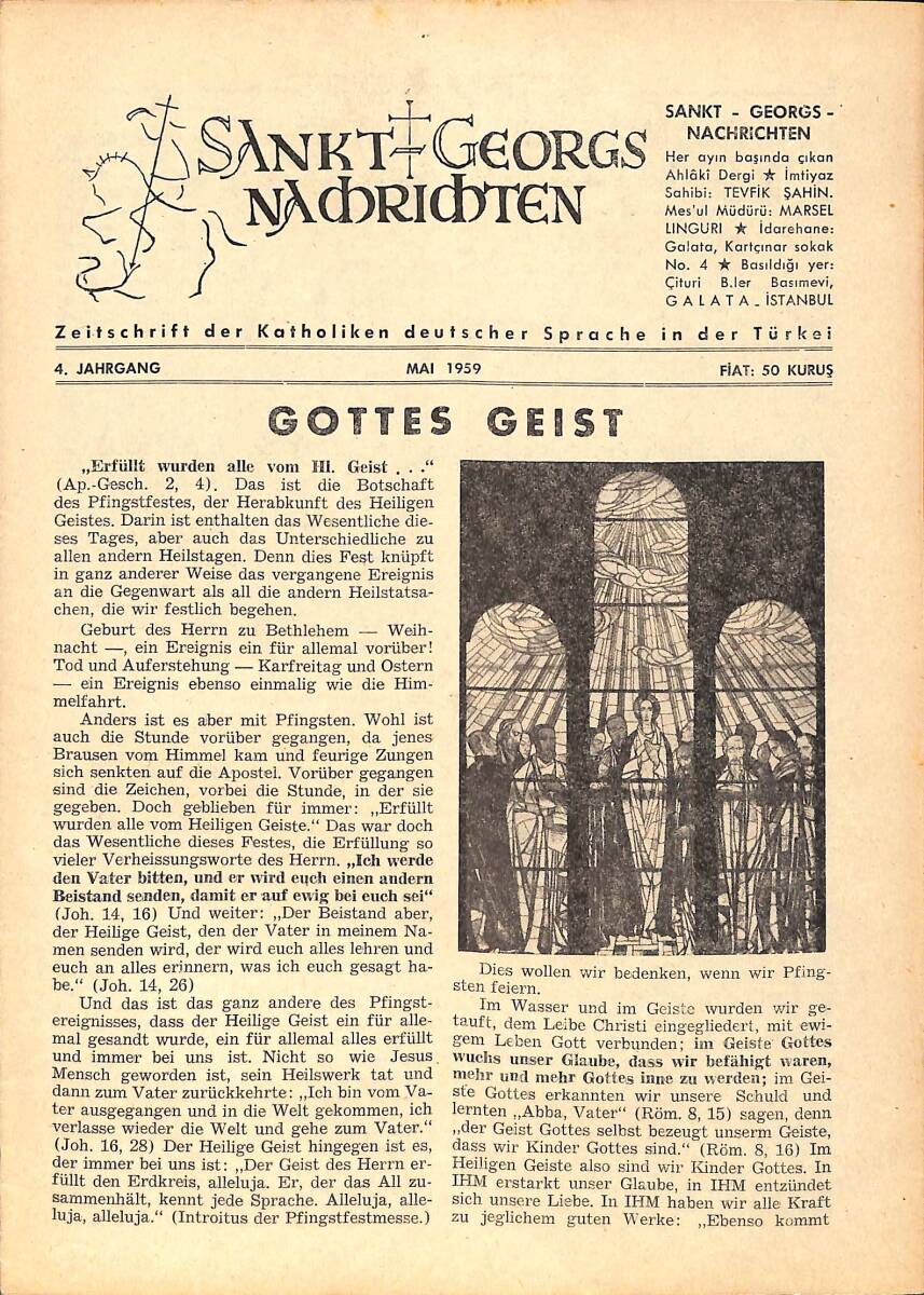 Sankt Georgs Nachrichten – Mai 1959 – Von der Arbeit des deutschsprachigen Seelsorgers in der Türkei NDR100715 - 1
