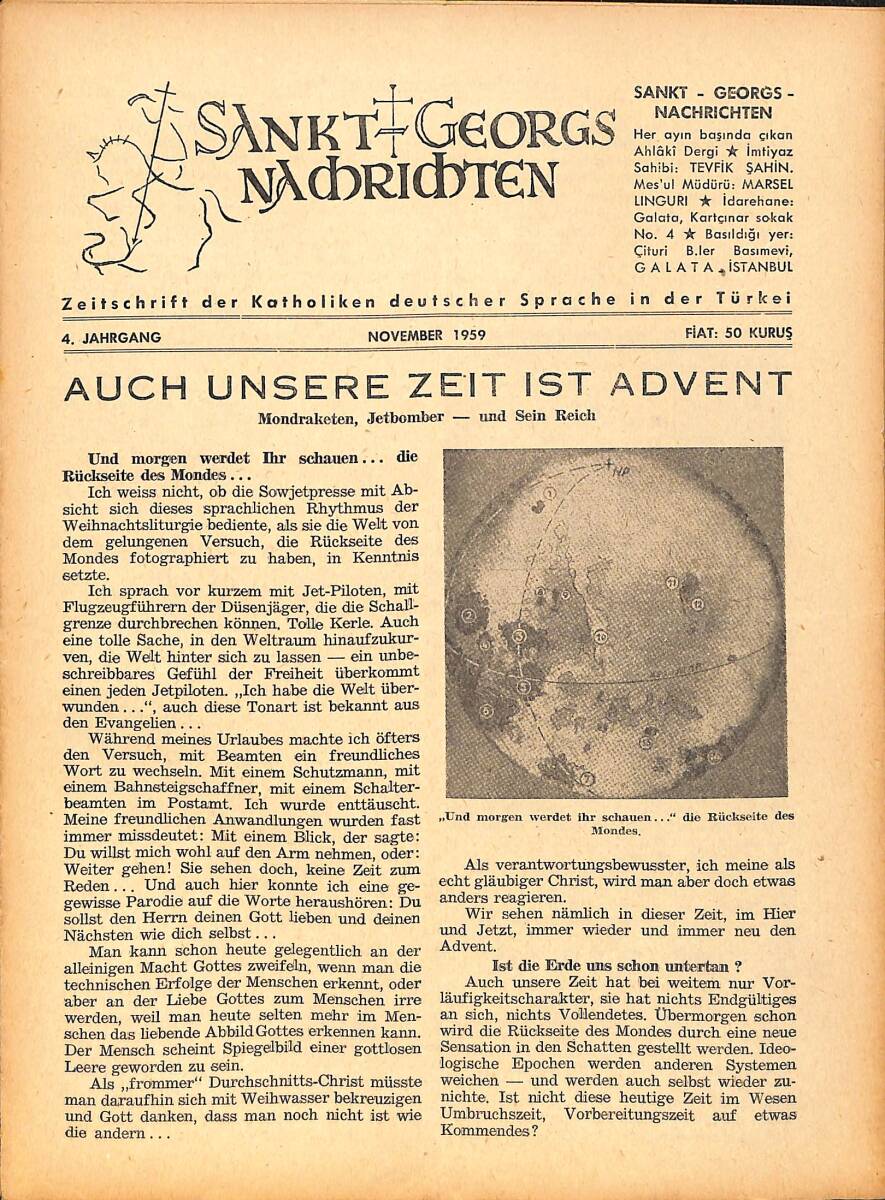 Sankt Georgs Nachrichten – November 1959 – Auch Unsere Zeit Ist Advent – Ist die Erde uns schon untertan? NDR100719 - 1