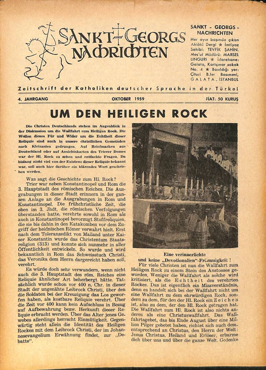 Sankt Georgs Nachrichten – Oktober 1959 – Eine verinnerlichte und keine Devotionalien Frömmigkeit NDR100709 - 1