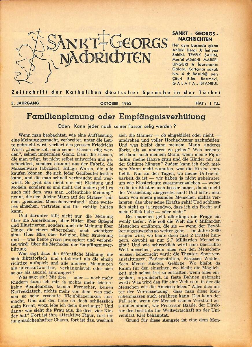 Sankt Georgs Nachrichten – Oktober 1963 – Familienplanung oder Empfängnisverhütung – Lügen Sind nicht immer Lügen NDR100731 - 1
