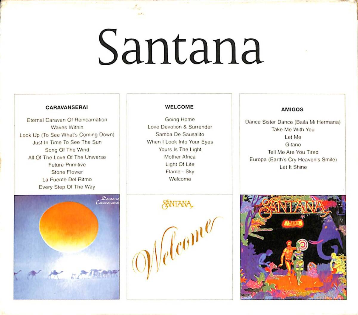 Santana - Caravanserai - Welcome - Amigos CD (İkinci El) CD4669 - 2