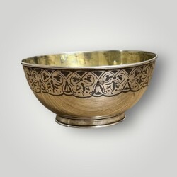 Savat İşçilikli Damgalı Gümüş Kase AOB6025 - 2