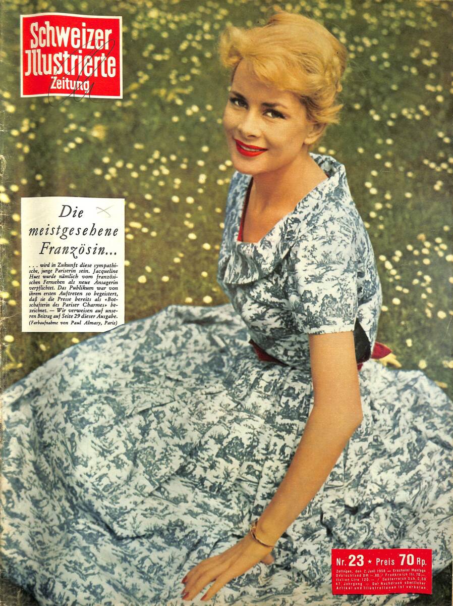 Schweizer Illustrierte Zeitung 2 June 1958 - Jacqueline Huet, General de Gaulle, Agnes Laurent NDR96690 - 1