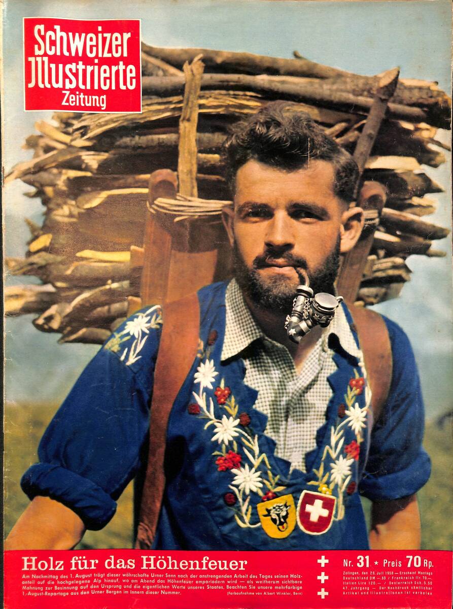 Schweizer Illustrierte Zeitung (İsviçre İllüstrasyon Dergisi) 28 July 1958 - Ali Çakır Bey Halkın Sesi, Rıza Şah Pahlavi NDR96665 - 1