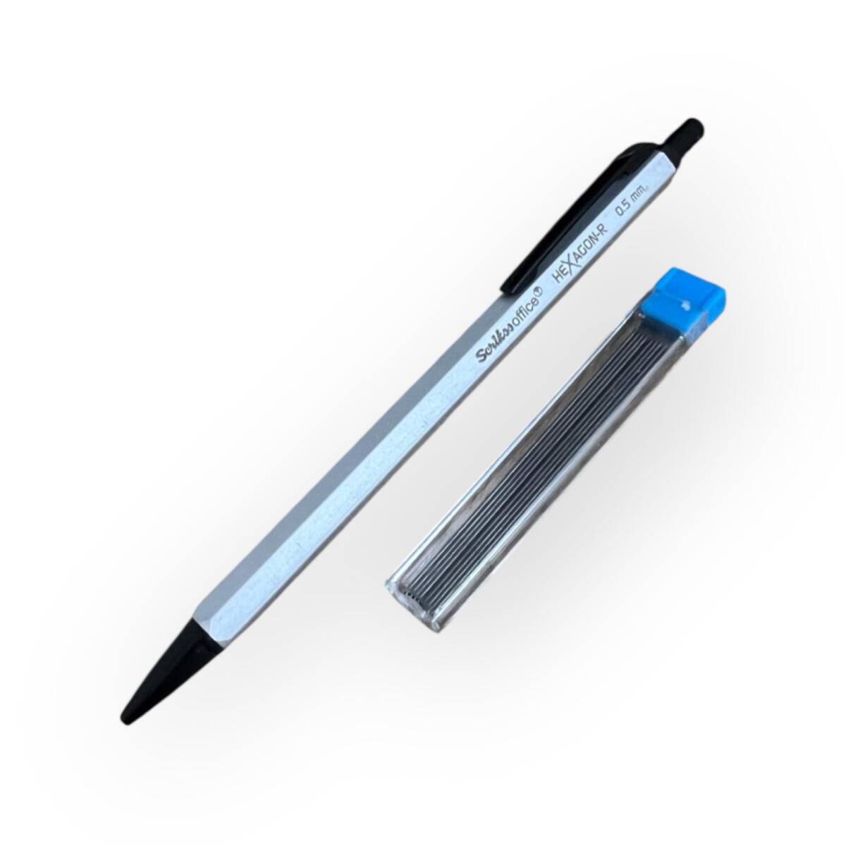Scrikss Office Hexagon-R 0.5 mm Mekanik Gri Çıtçıtlı Kalem – Sıfır, Kullanılmamış (Vintage) #KL7 - 1