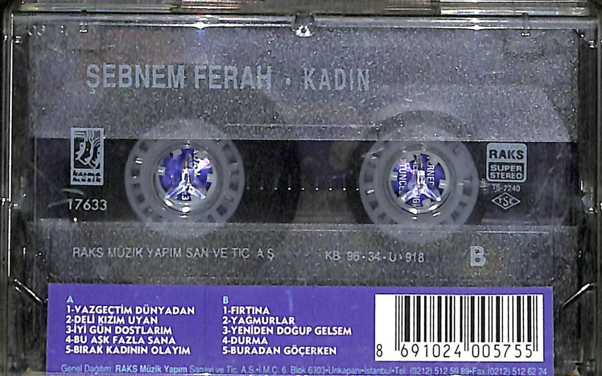 Şebnem Ferah - Kadın (1996) Kaset (İkinci El) KST28176 - 2