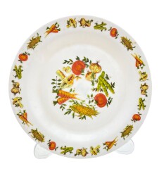Sebze Desenli Vintage Porselen Tabak – Country Kitchen Tarzı AOB2782 - Gökçekoleksiyon