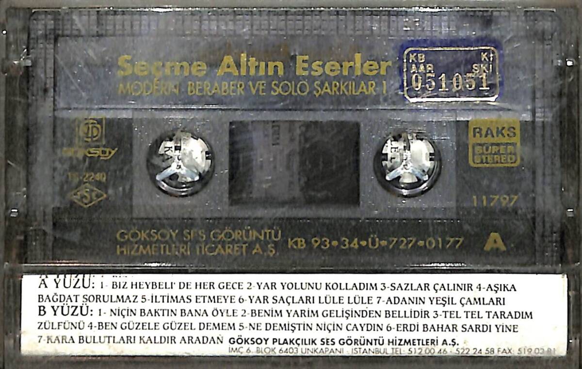 Seçme Altın Eserler - Modern Beraber Ve Solo Şarkılar - 1 Kaset (İkinci El Kaset) KST29723 - 2