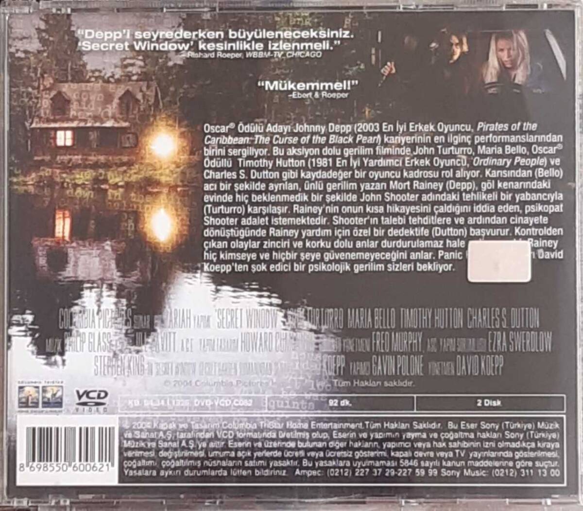 Secret Window VCD Film VCD8292 - 2