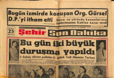 Şehir Gazetesi 18 Ağustos 1960 - Bugün İzmirde Konuşan Org. Gürsel D.P.yi İtham Etti GZ117323 - 1