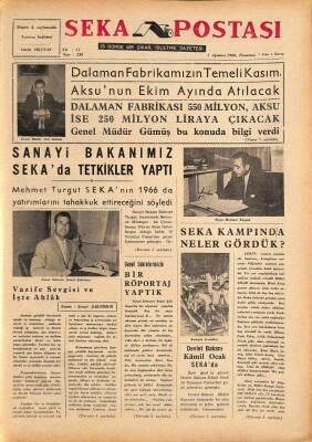 Seka Postası 1 Ağustos 1966 - Sanayi Bakanımız Sekada Tetikler Yaptı, Mehmet Turgut GZ79639 - 1
