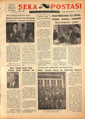 Seka Postası 1 Aralık 1973 - SEKA Yönetim Kurulu Üyesi Profesör Doktor Selahattin İnal GZ79643 - 1