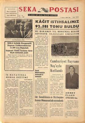 Seka Postası 1 Kasım 1966 - Ahmet Ülgen Ankarada, Kağıt İstihsalimiz 92.581 Tonu Buldu GZ79633 - 1