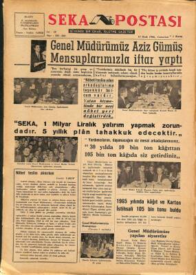 Seka Postası 15 Ocak 1966 - Aziz Gümüş İftar Yaptı, 1965 Yılında Kağıt Ve Karton İstihsali 105 Bin Tonu Buldu GZ79626 - 1
