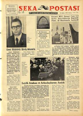 Seka Postası 15 Şubat 1974 - Genel Müdürümüz Gümüş Ankarada GZ803742 - 1