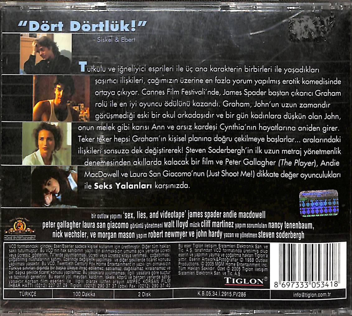 Seks Yalanları – Sex, Lies, and Videotape (1989) Orjinal VCD Film ' James Spader - Andie MacDowell ' ***ÇOK NADİR FİLM*** VCD28881 - 2