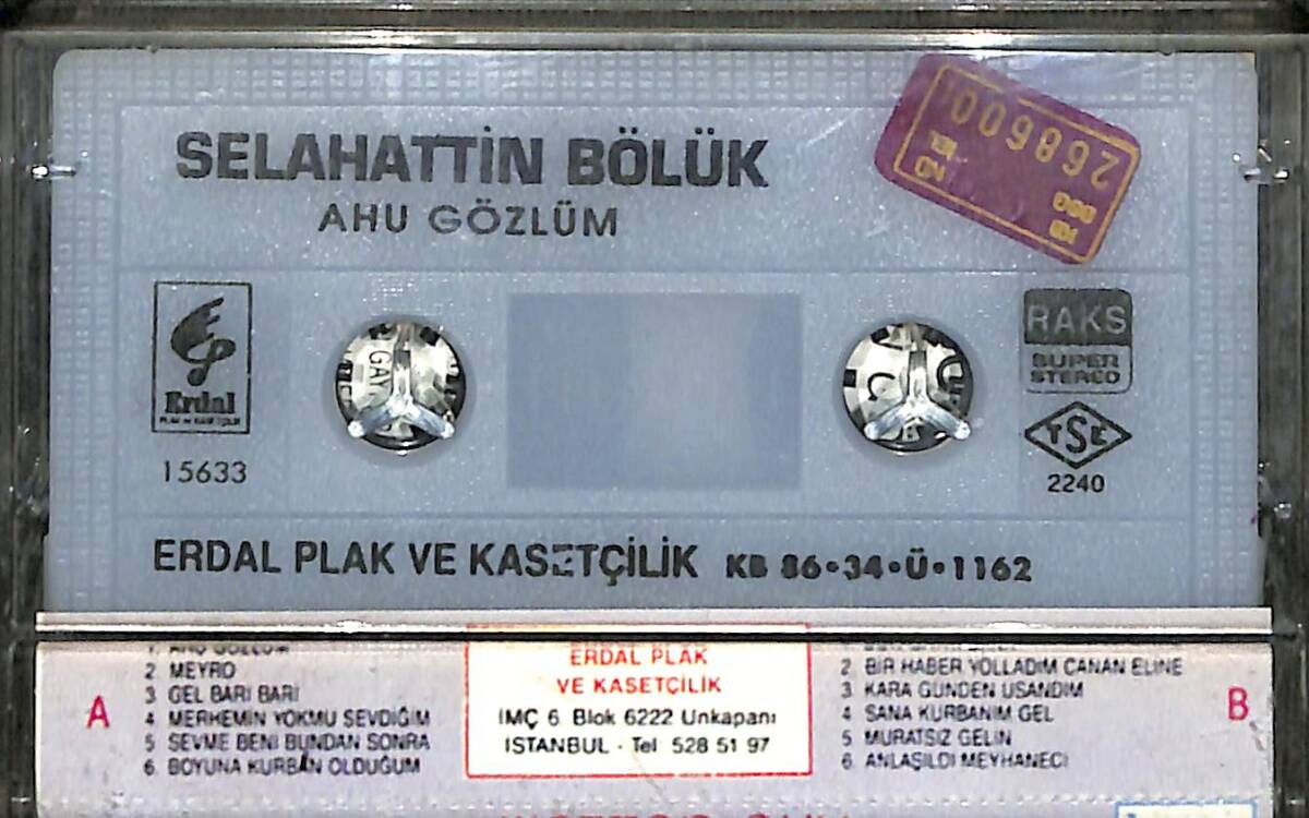 Selahattin Bölük - Ahu Gözlüm Kaset (İkinci El) KST28173 - 2