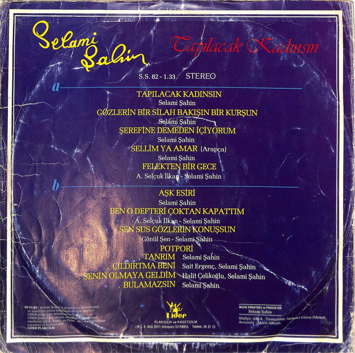 Selami Şahin - Tapılacak Kadınsın LP PLAK (10/7) PLK26494 - 2