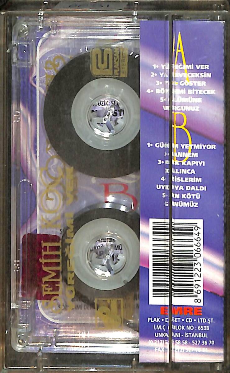 Semih Koç - Yüreğimi Ver Kaset (İkinci El) KST28708 - 2