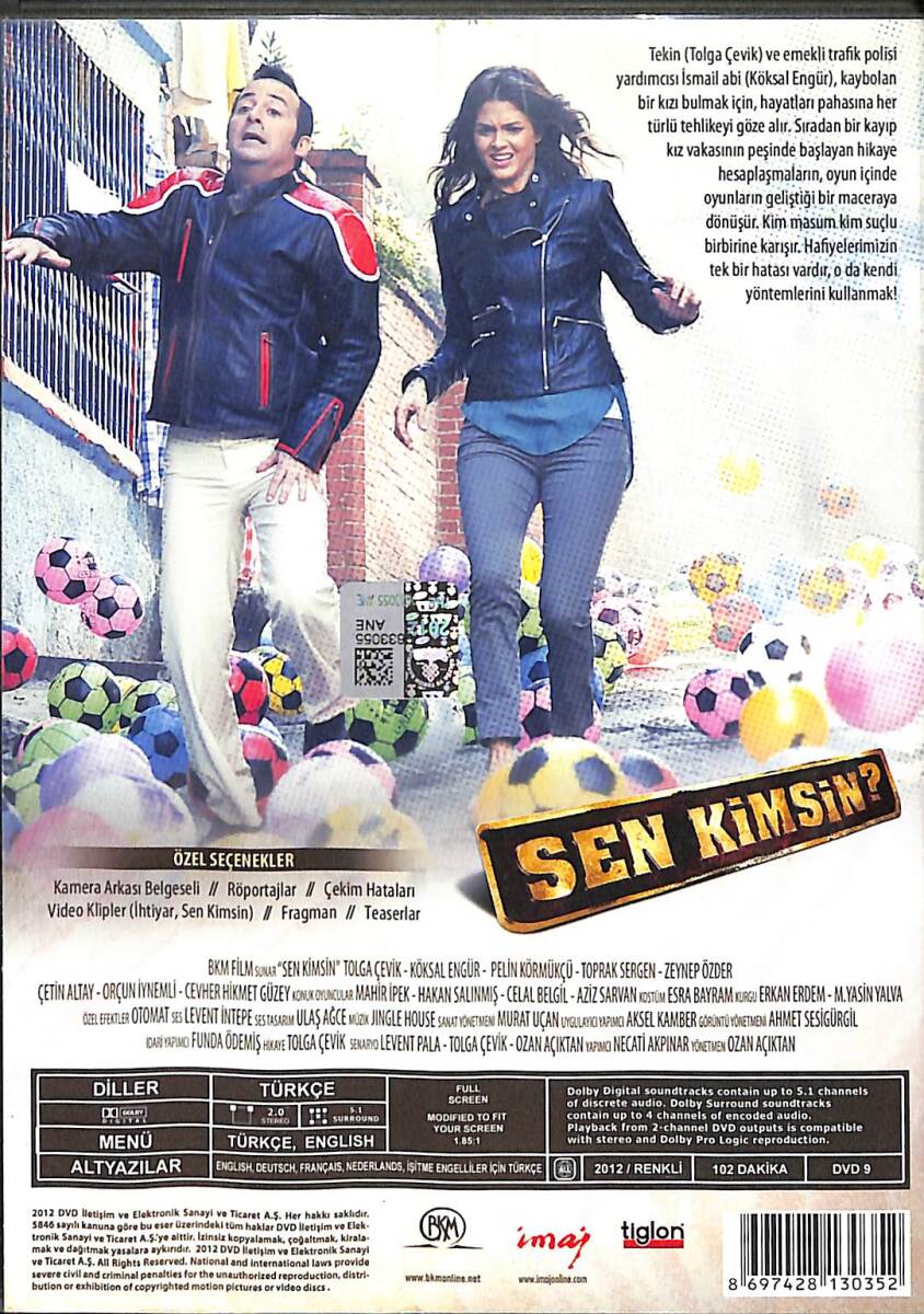 Sen Kimsin? – Orijinal DVD (İkinci El) * Tolga Çevik, Köksal Engür, Pelin Körmükçü, Toprak Sergen, Zeynep Özder – 2012 * DVD2956 - 2