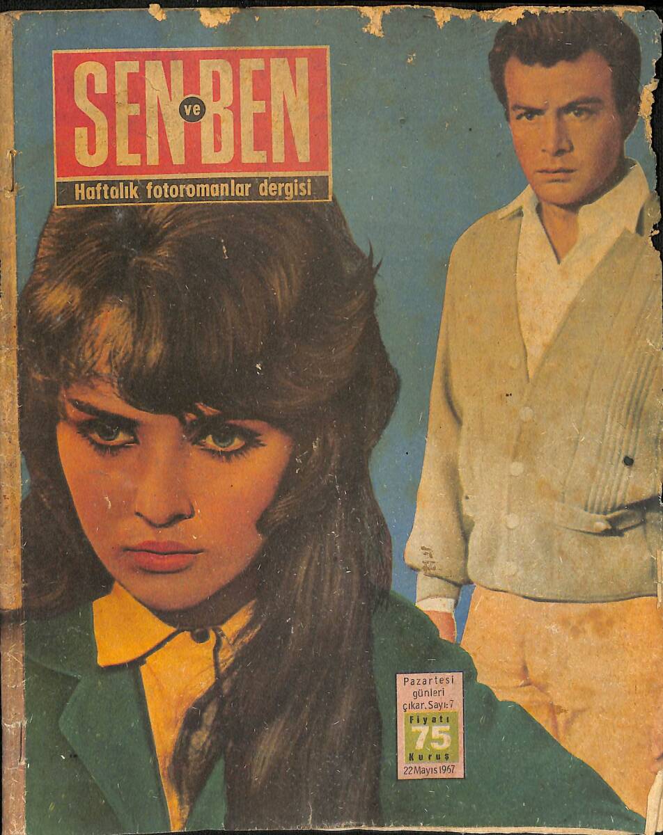 Sen Ve Ben Haftalık Fotoroman Dergisi 22 Mayıs 1967 Sayı: 7 - Arka Kapak : Nurlan San - Frank Sinatra NDR91651 - 1