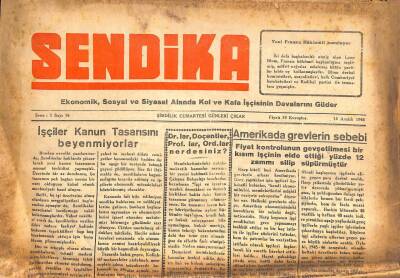 Sendika Gazetesi 14 Aralık 1946 - Amerikada Grevlerin Sebebi GZ105066 - 1