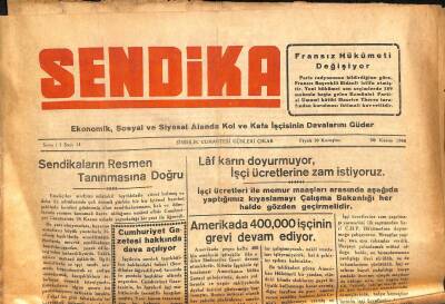 Sendika Gazetesi 30 Kasım 1946 - Amerikada 400.000 İşçinin Grevi Devam Ediyor GZ105065 - 1