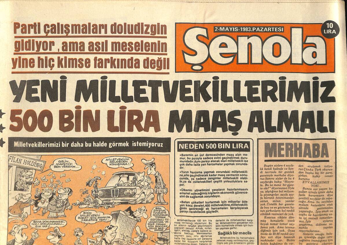 Şenola Gazetesi 2 Mayıs 1983 - Kapatılan CHP'nin 46 İl Temsilcisi Toplandı GZ155326 - 1