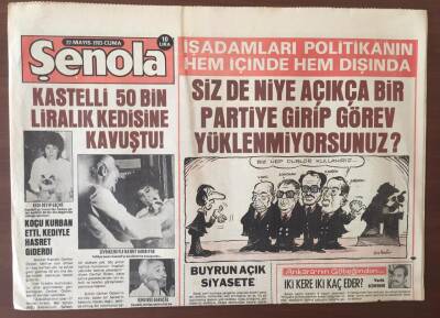 Şenola Gazetesi 27 Mayıs 1983 - İşadamları Politikanın Hem İçinde Hem Dışında GZ6869 - 2