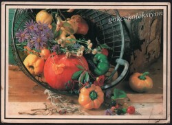 Sepetin İçinde Sebze Meyve ve Çiçekler KRT3826 - Gökçekoleksiyon