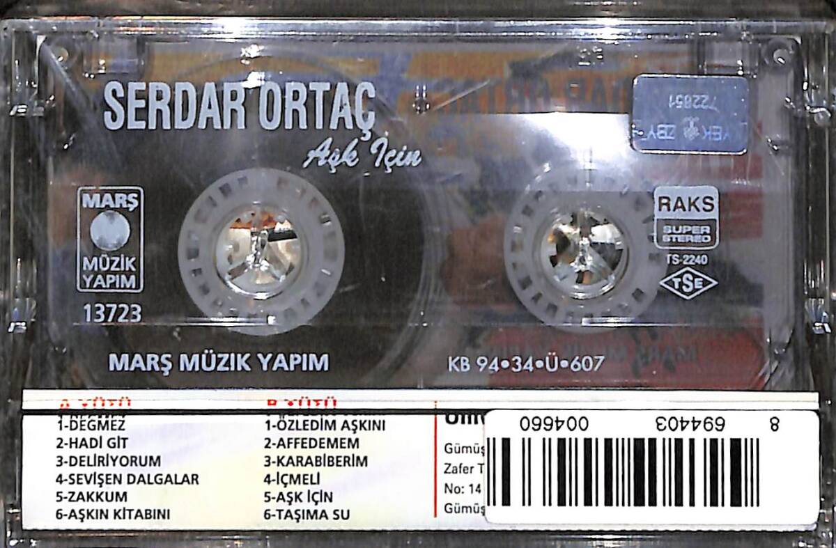  Serdar Ortaç – Aşk İçin Orijinal Kaset (Sıfır) * Marş Müzik - 1994 * KST31137 - 2