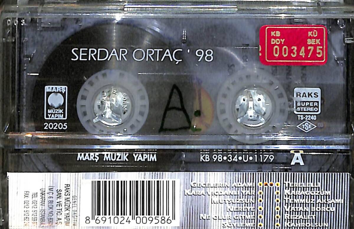 Serdar Ortaç - Gecelerin Adamı Kaset (İkinci El) KST26402 - 2