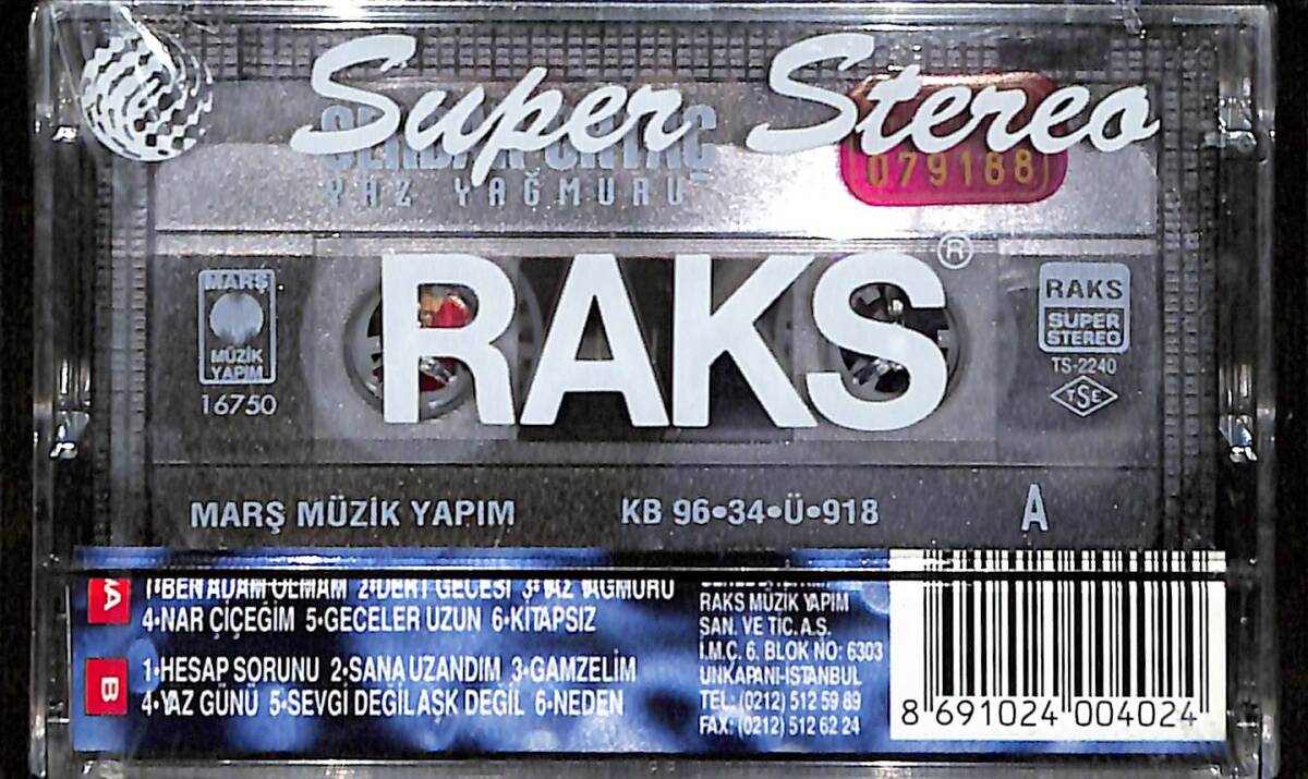 Serdar Ortaç - Yaz Yağmuru Orijinal Kaset (SIFIR) * Marş Müzik Yapım / Raks - 1996 - Kırmızı Bandrol * KST31250 - 2