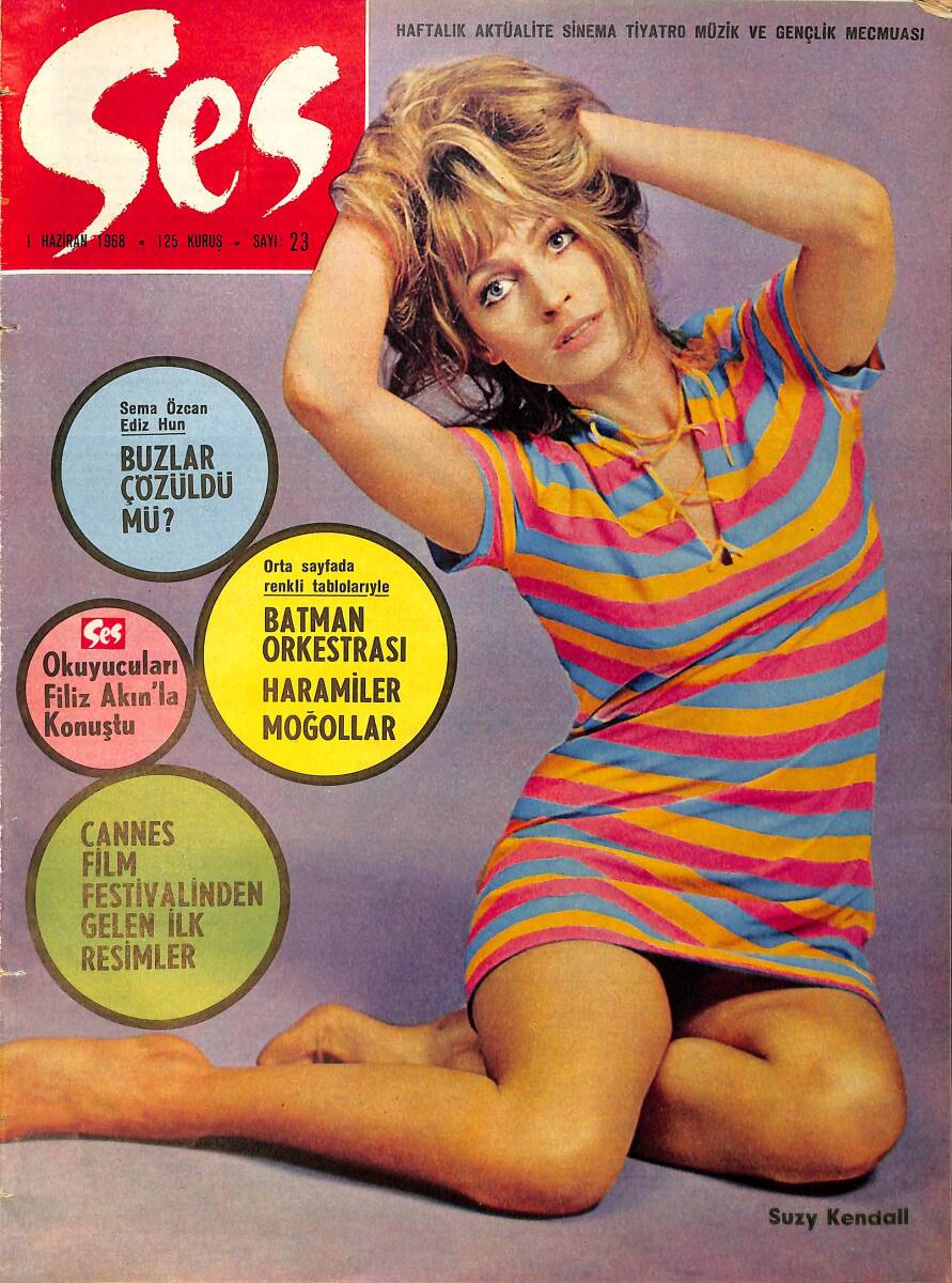 Ses Dergisi - 1 Haziran 1968 Sayı:23 - Filiz Akın - Sophia Loren - Ediz Hun - Erkin Koray - Cüneyt Arkın - Fatma Girik - Yılmaz Güney NDR90696 - 1