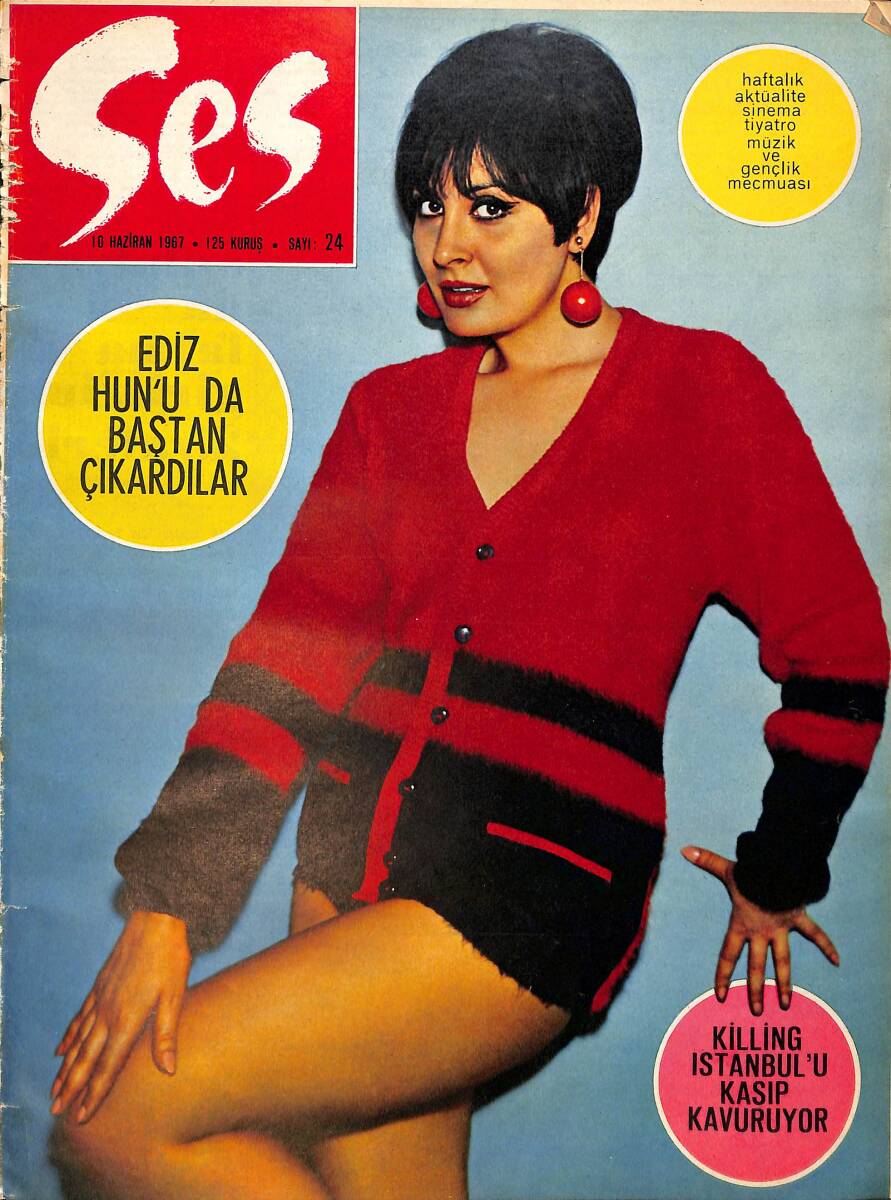 Ses Dergisi 10 Haziran 1967 Sayı:24 - Ediz Hun - Filiz Akın - Fatma Girik - Suzan Avcı - Devlet Devrim - Beatles - Erol Büyükburç NDR90676 - 1