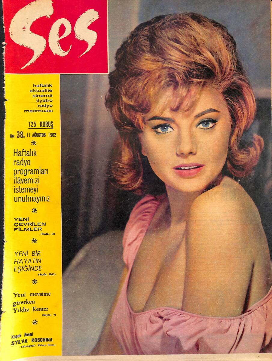 Ses Dergisi 11 Ağustos 1962 Sayı : 38 - Kapak : Sylvia Koschina - Bir Marilyn Monroe Vardı NDR90796 - 1
