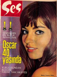 Ses Dergisi 15 Nisan 1967 Sayı 16 - Kapak Marie France Pisier, Dean Marlin, Oscar`ın 40 Yılı, Kartal Tibet Ve Françeise Hardy Posteri, Jeanne Moreau NDR81418 - Gökçekoleksiyon