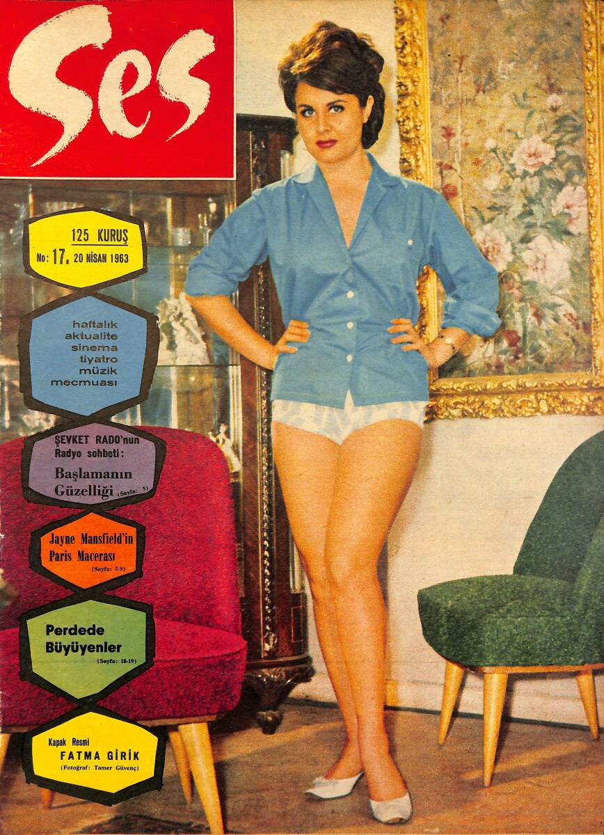 Ses Dergisi 20 Nisan 1963 NO.17 - Kapak: Fatma Girik - Yılın Aktörü 