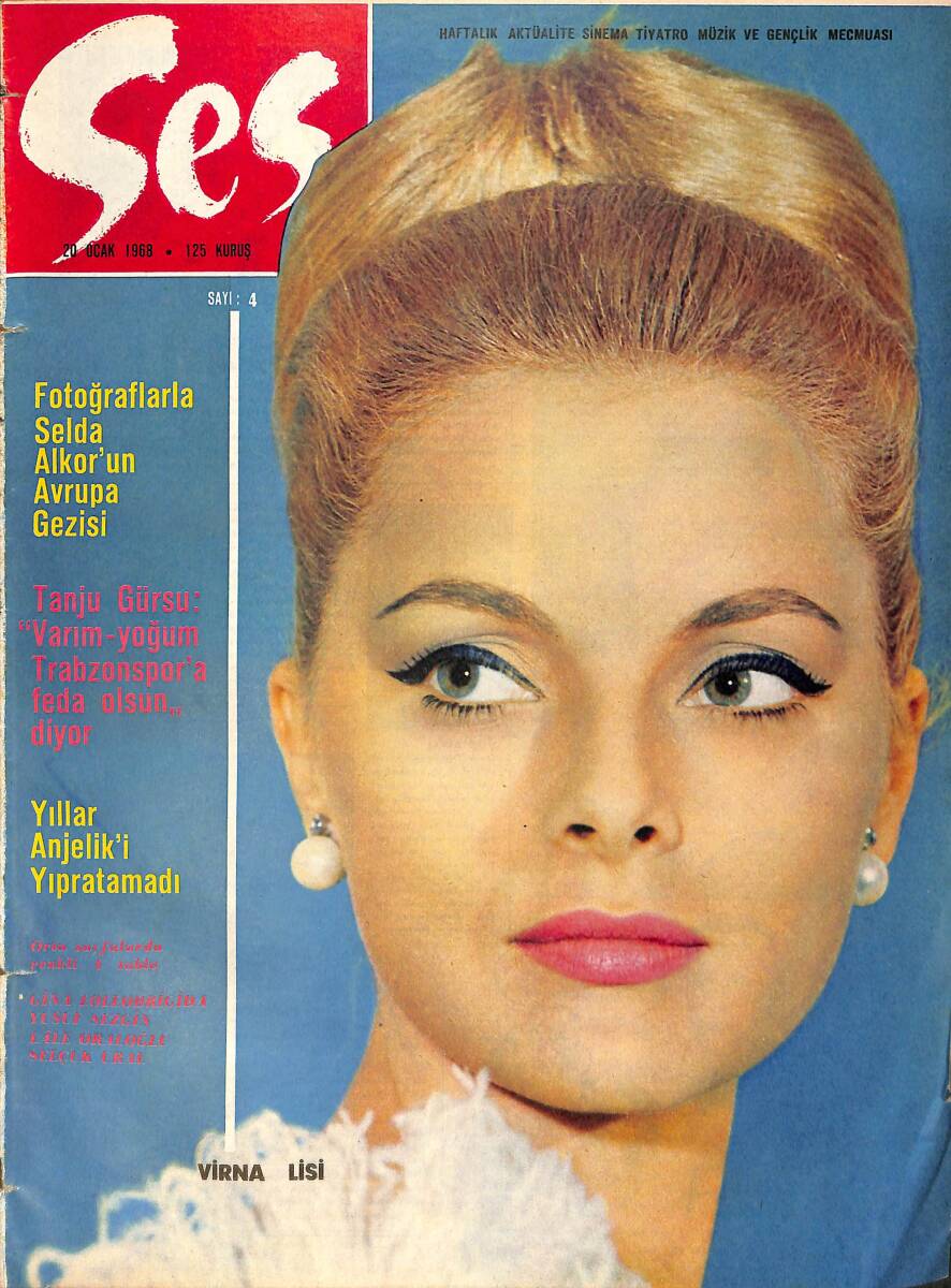 Ses Dergisi 20 Ocak 1968 Sayı:4 - Virna Lisi - Selda Alkor - Cüneyt Arkın - Marlon Brando - Kartal Tibet - Yılmaz Güney - Suzan Avcı NDR90680 - 1
