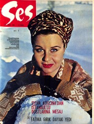 Ses Dergisi 29 Ocak 1966 Sayı 5 - Kapak Fatma Girik, Sylva Koscina, Gina Lollobrigida, Daliah Lavi, George Hamilton, Tamer Yiğit, Harry Saltzman NDR81402 - Gökçekoleksiyon