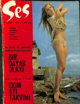 SES DERGİSİ 3 EKİM 1964 SAYI41 -Muhterem Nur Dayak Yedi, Kanat Gür, Annie Nielsen Takvim, Türkan Şoray İzzet Günay Film Afişi NDR68760 - 1