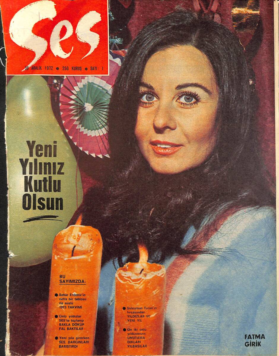 Ses Dergisi 30 Aralık 1972 Sayı: 1 - Kapak: Fatma Girik NDR99537 - 1