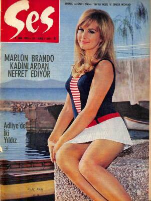 Ses Dergisi 8 Ekim 1966 Sayı 41 - Kapak Filiz Akın, Marlon Brando Kadınlardan Nefret Ediyor, Göksel Arsoy Ve Türkan Şoray, Natalie Wood NDR81930 - 1