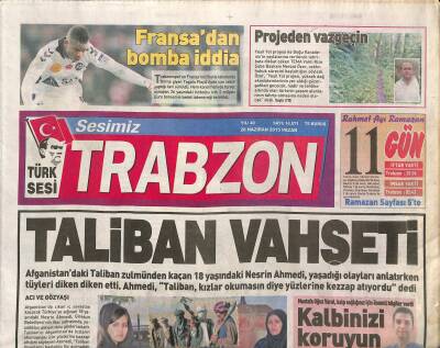 Sesimiz Trabzon Gazetesi 28 Haziran 2015 - Öksüzoğlu MHKye - Taliban Vahşeti - Webo Rize Yolunda GZ125825 - 1