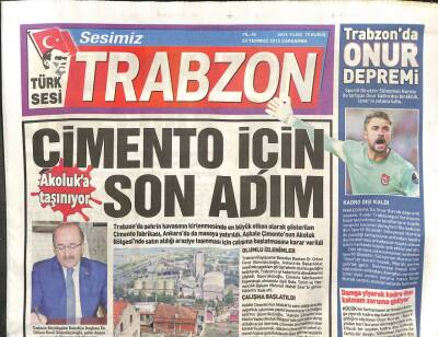 Sesimiz Trabzon Gazetesi 29 Temmuz 2015 - Rize Valisinin Araba Sevdası-Trabzonda Onur Kıvrak Depremi GZ105585 - 1